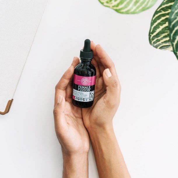 Female Fuzion™ A bottle of Global Healing’s Female Fuzion.
