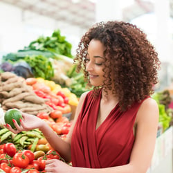 someone shopping for fruit