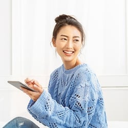 someone on an i-pad