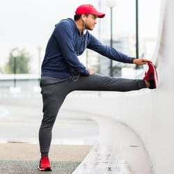 someone stretching before a run