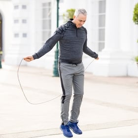 Longer Endurance – Middle-aged man jump roping