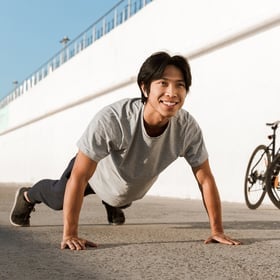 man doing planks