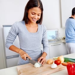 Someone cooking a healthy meal